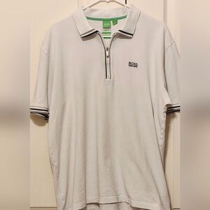 Boss Men's XL 1/4 Zip Polo Shirt with Black Accents